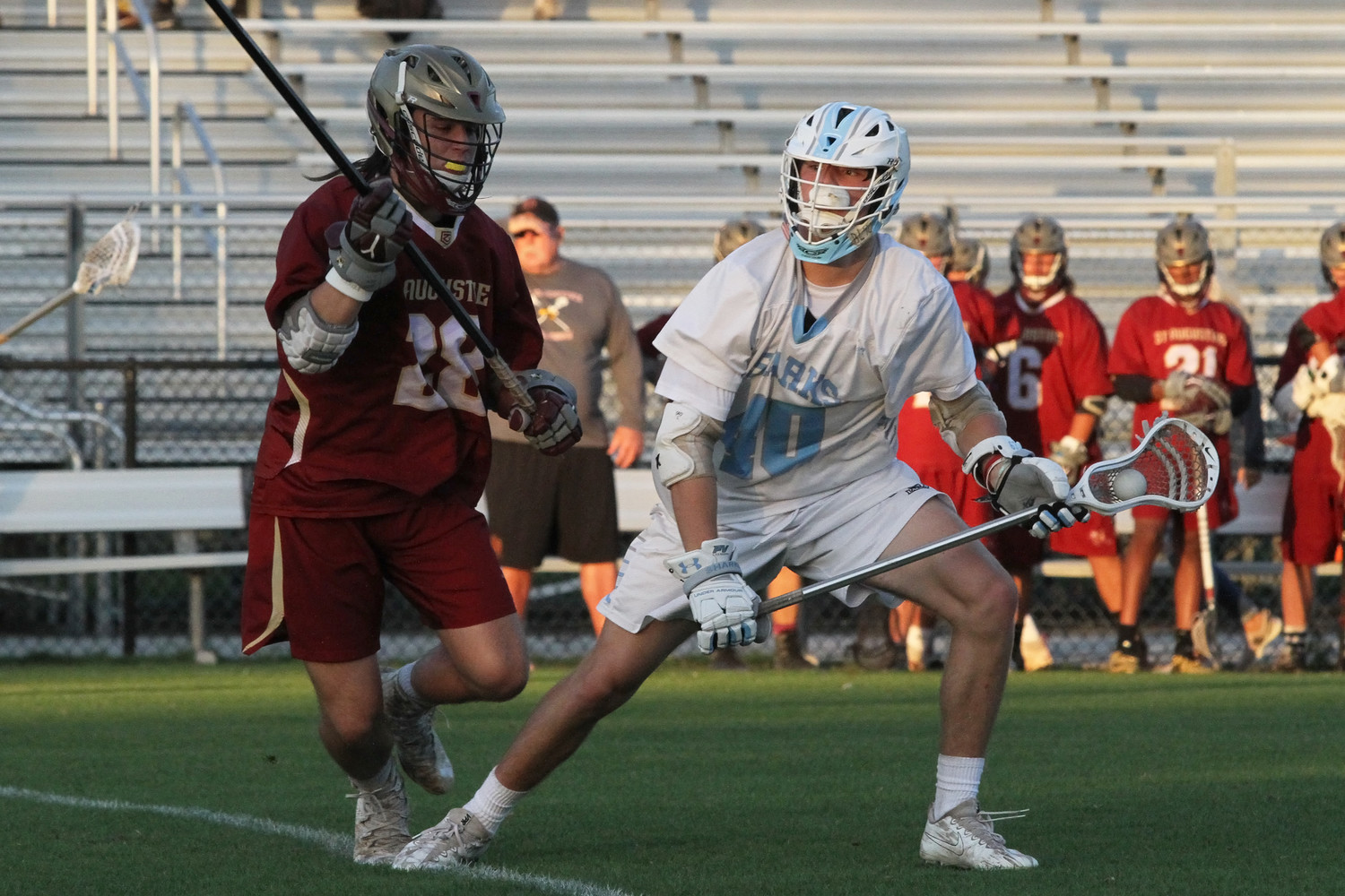 Dylan Hess of the Sharks lines up a shot against St. Augustine.